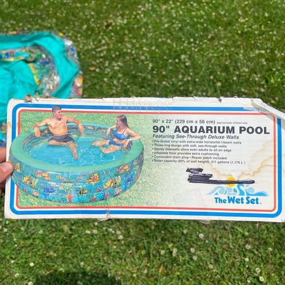 Intex Wet Set vintage 1998 large aquarium kiddie blow up pool 90”x22” - Picture 3 of 5